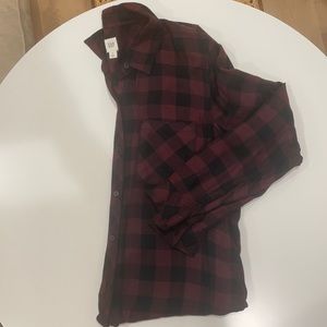 Maroon plaid button up